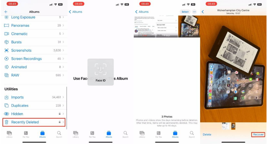 馆陶苹果14维修分享 iPhone14 上恢复已删除的照片 