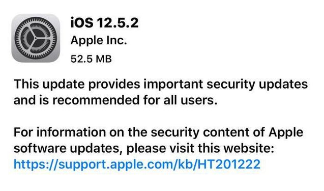 馆陶苹果手机维修分享iOS12.5.2发布，建议所有老苹果用户安装 